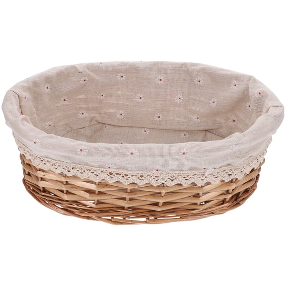 unbranded Rattan Woven Basket Simple Storage Wicker Bread Multipurpose