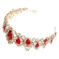 thumbnail image 1 of unbranded  Red Tiara Wedding Crown Quality Assured Headpiece Bride Miss, 1 of 8