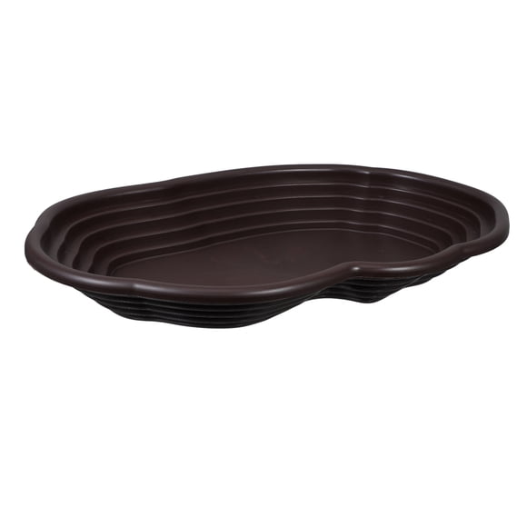 Large Turtle Bathing Pool with Ramp for Reptiles Made of Durable ABS Coffee Color
