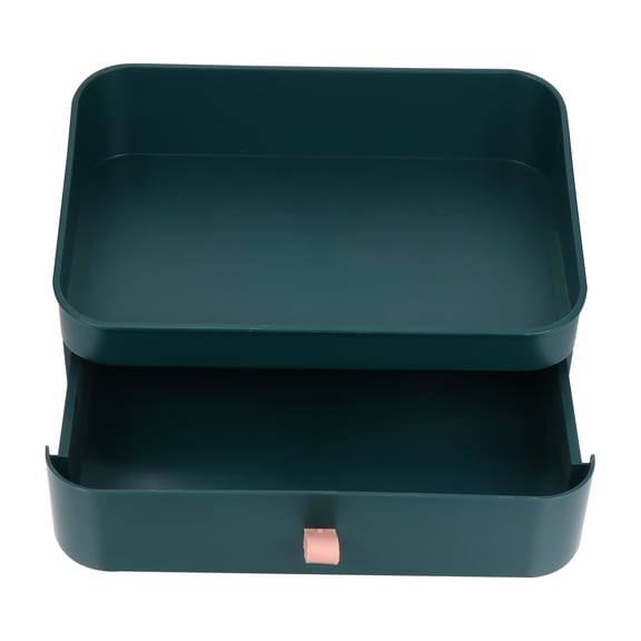 TAILTOSS Drawer Makeup Organizer Box Rack Holder Green Plastic 1Pack 10.6x7.1in