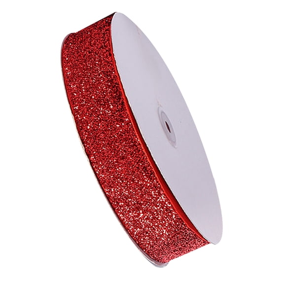 HEANUJJ Red Glitter Wired Ribbon for Crafts, Wrapping, Party Decorations, Floral Arrangements, and Projects