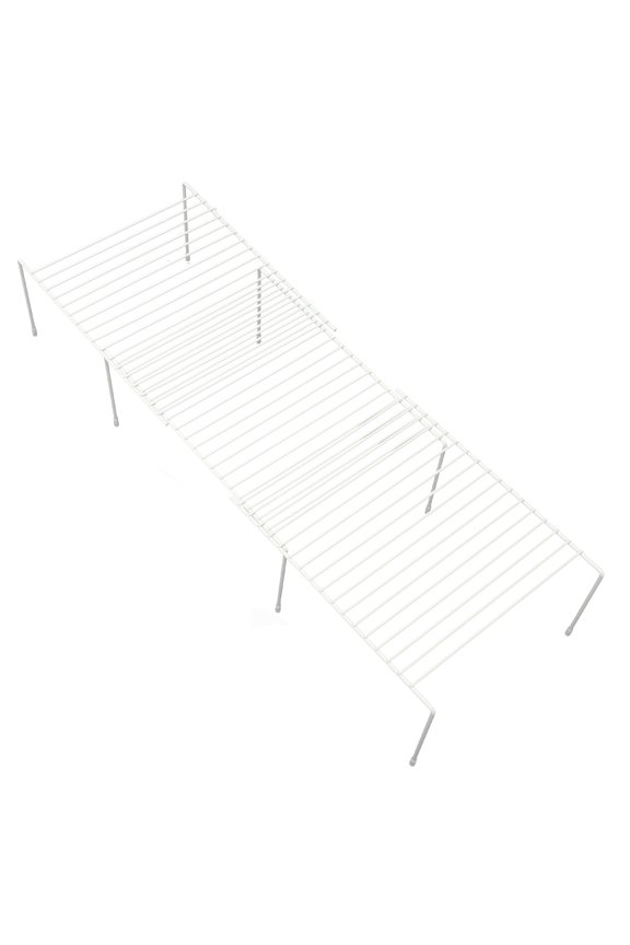Riser Retractable Storage Rack Crowded Shelf Organizer 87X23X13.8CM White