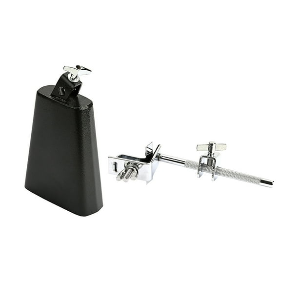 WEUVEB Sturdy Metal Cowbell for Drum Set Black and Loud Sound 1Set