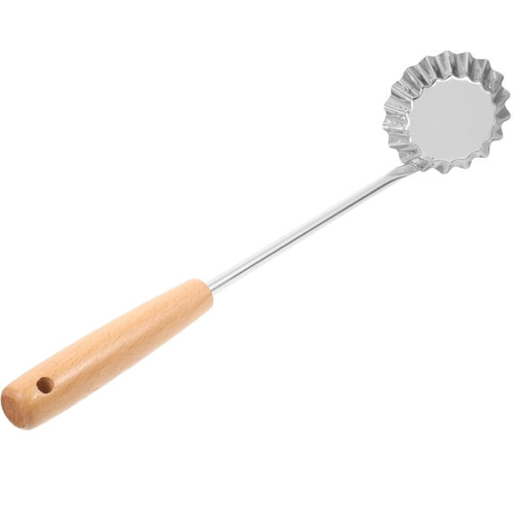 CRILSTYLEO Frying Spoon Tool with Wooden Handle Stainless Steel for Easy Frying and Cooking