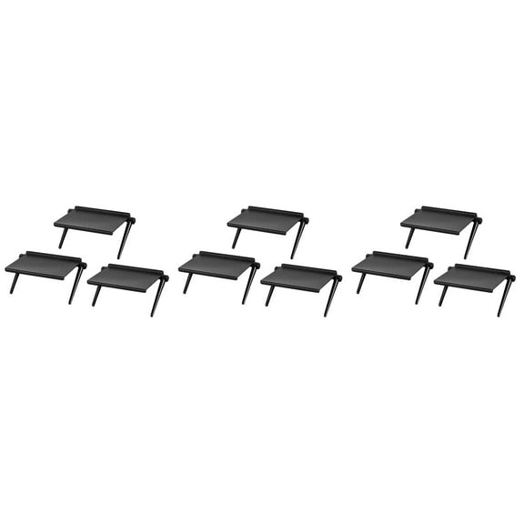 unbranded  Set of 3 Shelf Monitor Shelves Desk Stand Tv Bracket Computer Black