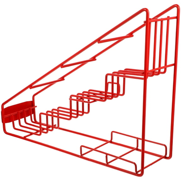 DECORNIJIA Syrup Rack Red 1Set 16.5X4.3X12.9In Iron Material