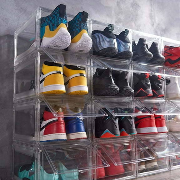 HAMPPLIES Sneaker Display Box Stackable Acrylic Shoes Storage Men 1Pcs