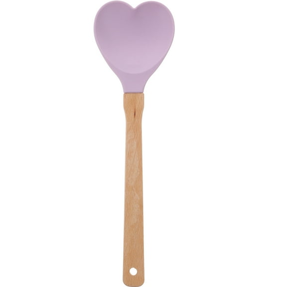unbranded  Kitchen Supplies Mixing Spoon Serving Heart Shaped Cooking Spoons Ramen Soup Purple