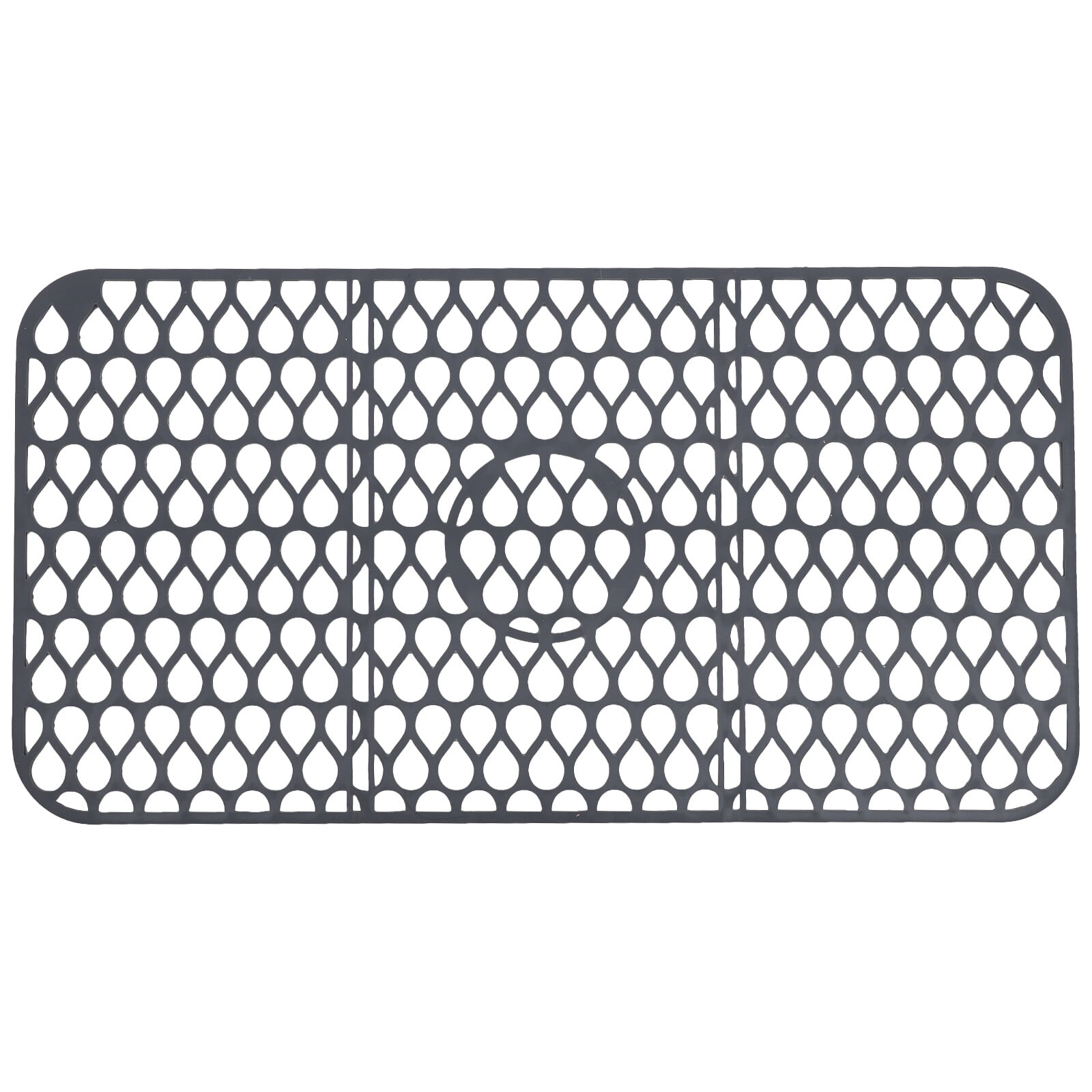 unbranded  Silicone Sink Mat Dish Drain Drying Pad Extra Large Black Light Grey