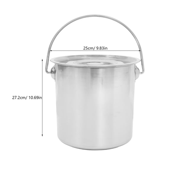 OUNONA Stainless Steel Storage Bucket Metal Pail for Outdoor Use, and Portable, 1 Pack