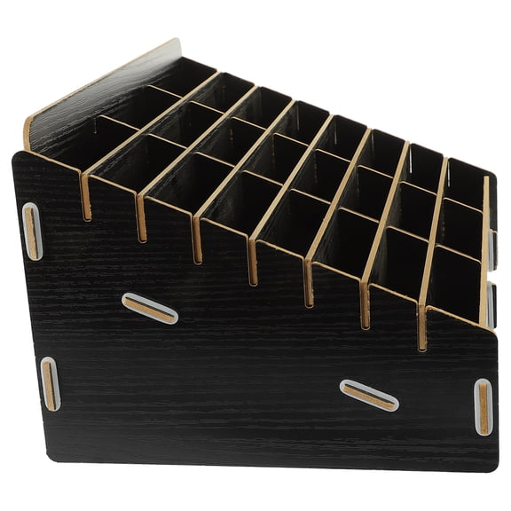 Greenadscape Tabletop Storage Holder Black Wooden 1Set For Home Office Supplies