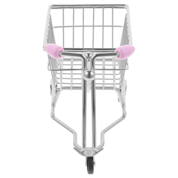 unbranded Small Shopping Cart Mini Utility Handcart Desks Storage Toy Holder Grocery Sponge Face Silver