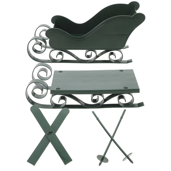 KALLORY Mini Sled Adornment Sleigh Decoration Green Plastic 1 Set