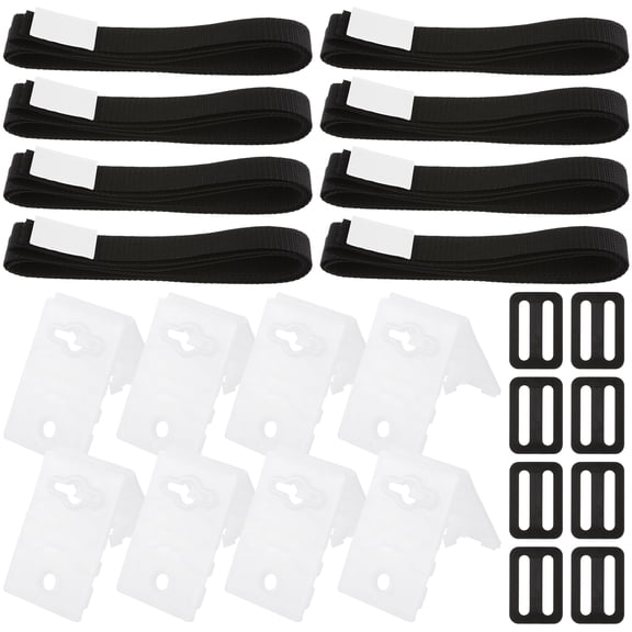 jojofuny Pool Cover Straps and Clips Nylon Plastic 8Pcs Cord Plates 7.5x3.9in