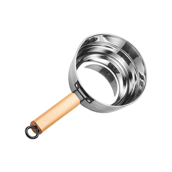 unbranded Solid Wood Long Handle Water Ladle Canning Sauce Sink Strainer Gravy Scoops Baby