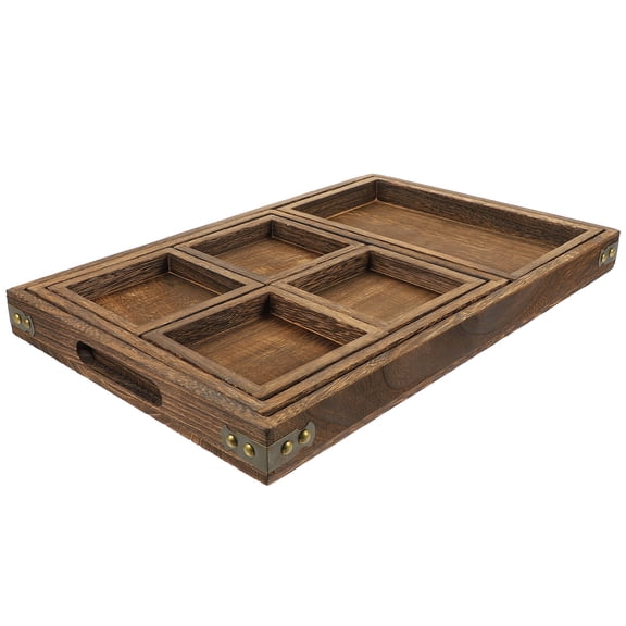 OHOIOLLA Wooden Tray Serving Coffee 1Set 18.1X11.8X1.9In
