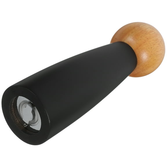 OUNONA Manual Pepper Mill Black Beech Wood Kitchen Adjustable Coarse Ground