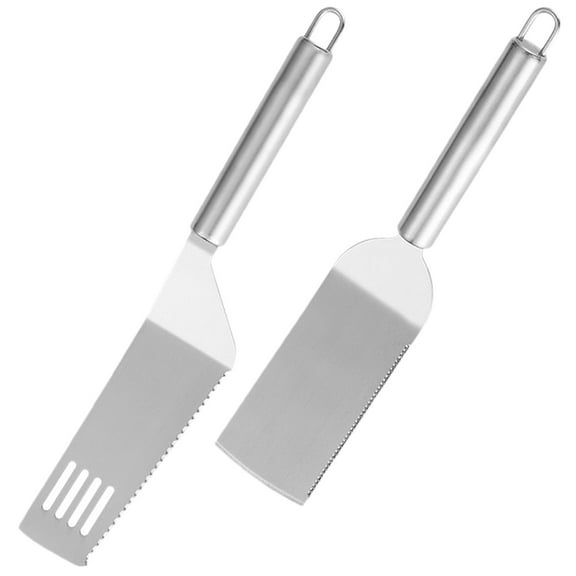 UPOUART 2-Pack Portable Stainless Steel Cake Server Set for Baking and Serving with Comfortable Firm Grip Handles