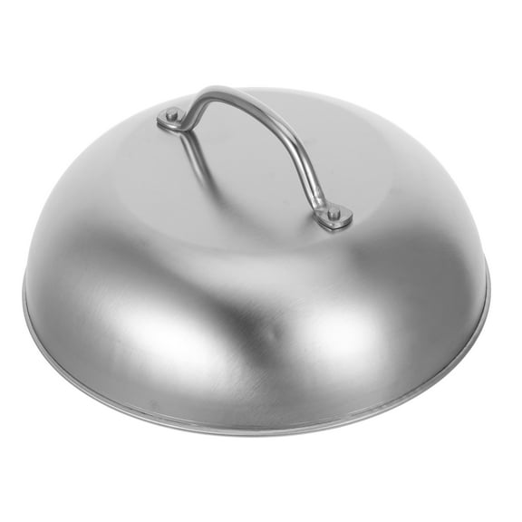 LITINKIMI Round Basting Cover Stainless Steel Silver 1Pcs Metal Dome for Cheese Melting and Grilling