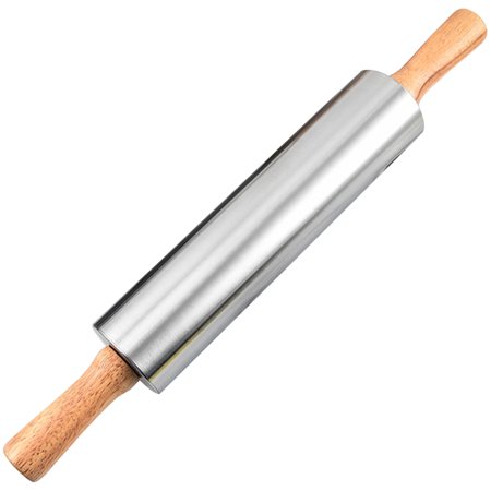 unbranded Stainless Steel Rolling Pin Smooth Surface Chinese Dumpling