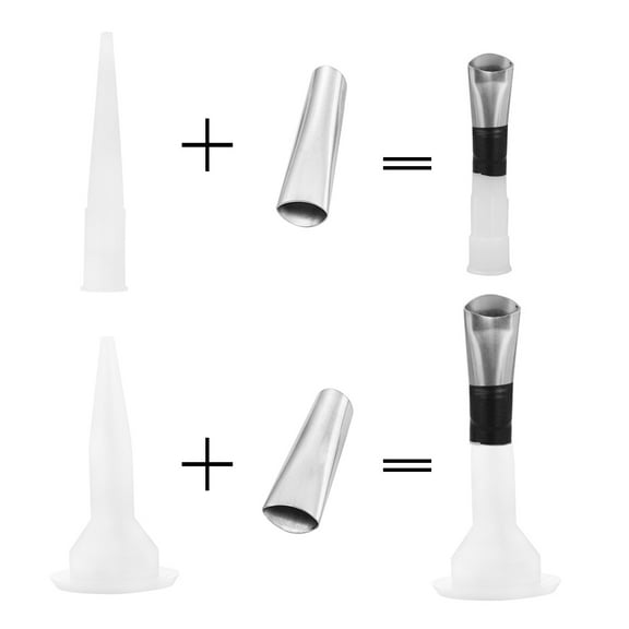 unbranded  Stainless Steel Rubber Nozzle Nozzles Applicator Connector Silver