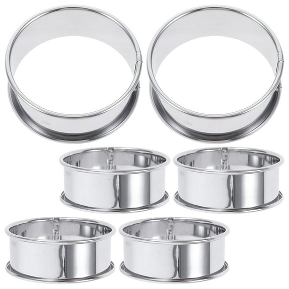 unbranded Stainless Steel Tart Rings Nonstick Muffin Rings Round Pastry Molds Rings Baking French Pancakes Rings Mousse Rings Tarts Rings for Bakers