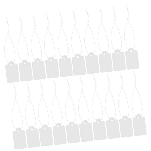 unbranded Blank Label Hang Tag Sticky Tabs Display Stores Gift Tags White