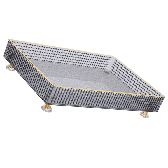 unbranded  Storage Tray Gold Trays for Decor Serving Platter Countertop Platters Grey