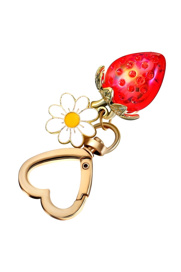 Strawberry Keychain Shopping Cart Decoration Dollhouse Kit Cabinet Travel