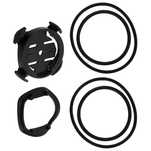 COSMOBETTY 1Set Universal Bike Computer Mount with Easy Install Strap and Durable ABS Silicone Black