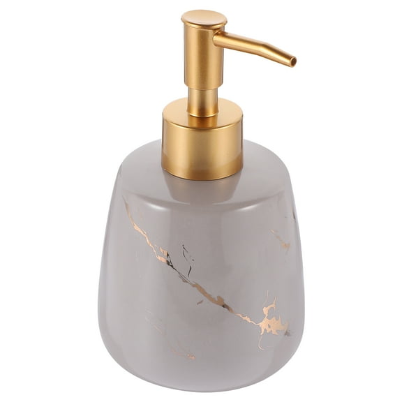 HOOWIFFY Shampoo Shower Gel Bottle Grey Ceramic 1Pack 6.3x3.1in