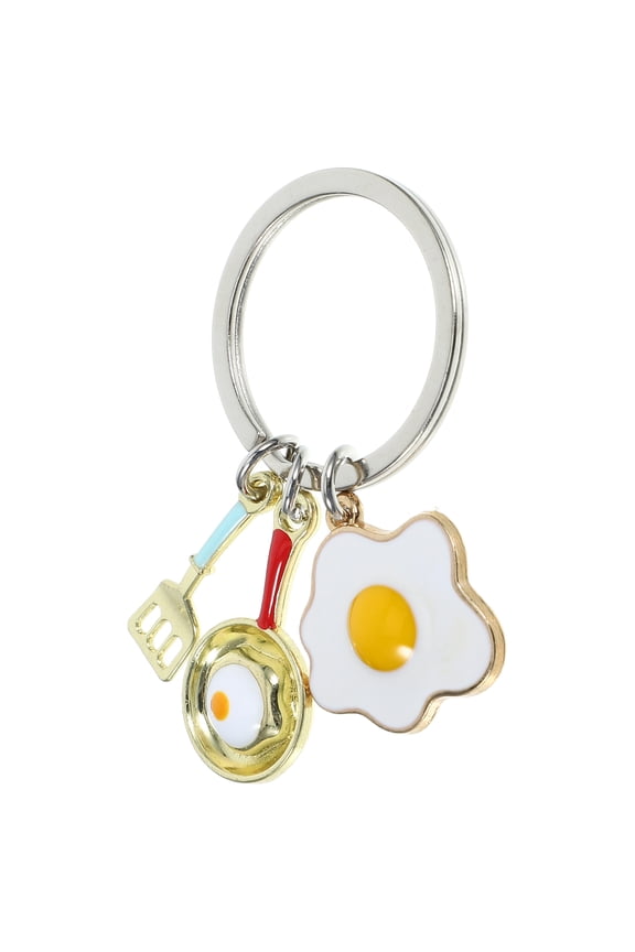 Zinc Alloy Keychain with Cookware Design for Hanging Keys Multi Color Lightweight and 3.5 inch