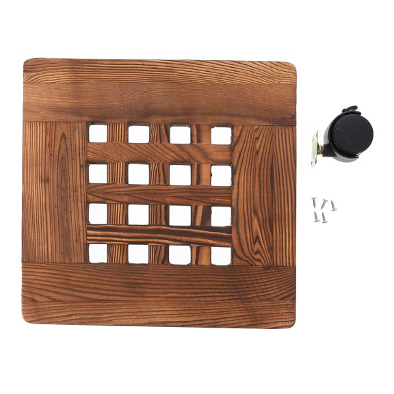 Luxshiny Movable Flower Planter Base Wooden for Garden 1Pack 9.8x9.8in