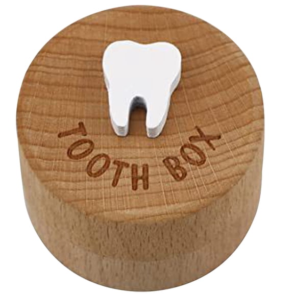 Raindrops Light Brown Wooden Kids Tooth Holder MultiFunctional Keepsake Box for Storage Use  Large Capacity