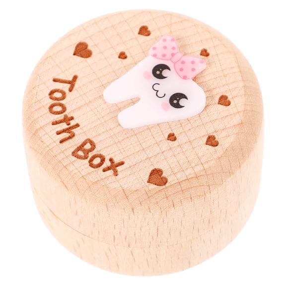 Worgeous Wooden Tooth Storage Box Cute Design 2pcs for Kids Fairy Box for Girls and Boys