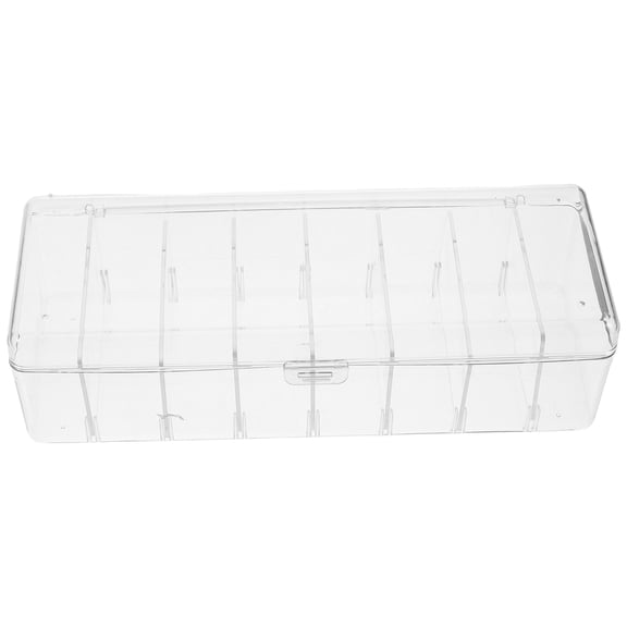 FONDOTIN Clear Storage Organizer Box with Dividers for Home, Office, Craft Supplies, and Small Item Storage Solutions
