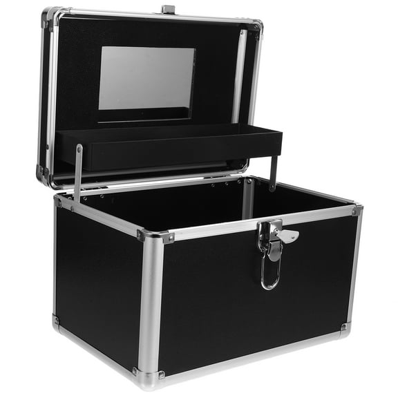 unbranded Travel Toiletries Makeup Bag with LED Mirror Storage Cosmetic Case