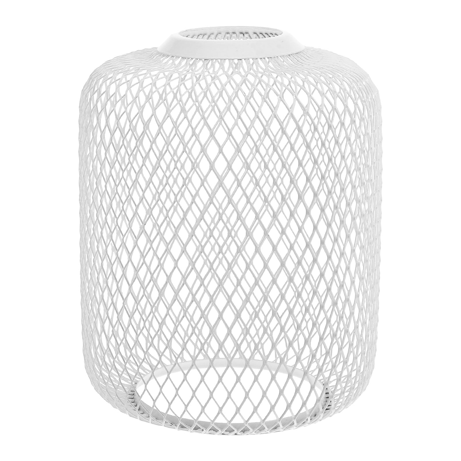 Homoyoyo DIY Metal Wire Lampshade Frame – 12" Round, White Iron Cage For Pendant Lights & Table Lamps, Vintage Style, Easy Assembly For Custom Lighting