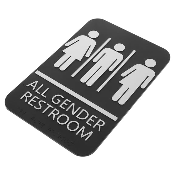 unbranded Unisex Restroom Sign For All Gender Bathroom Door For Home Or Business Modern Metal Design Self-Adhesive And Easy To Install