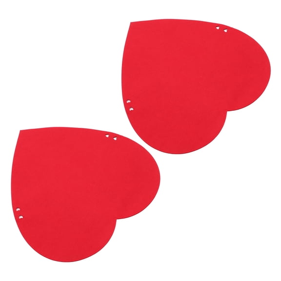 Milisten Red Felt Heart Shape Chair Back Protector for Home 2Pcs