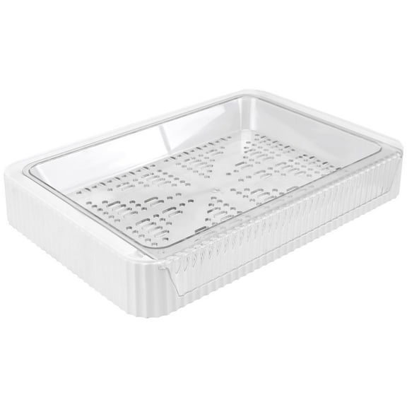 Raindrops 1Pcs Fruit And Vegetable Rack For Kitchen Use With Stackable And Draining Features In White