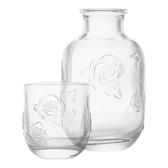 SKISUNO Glass Cup Set Vintage Glass Cups Teapot and Cup Set Transparent Glass 1 Set Kitchenware