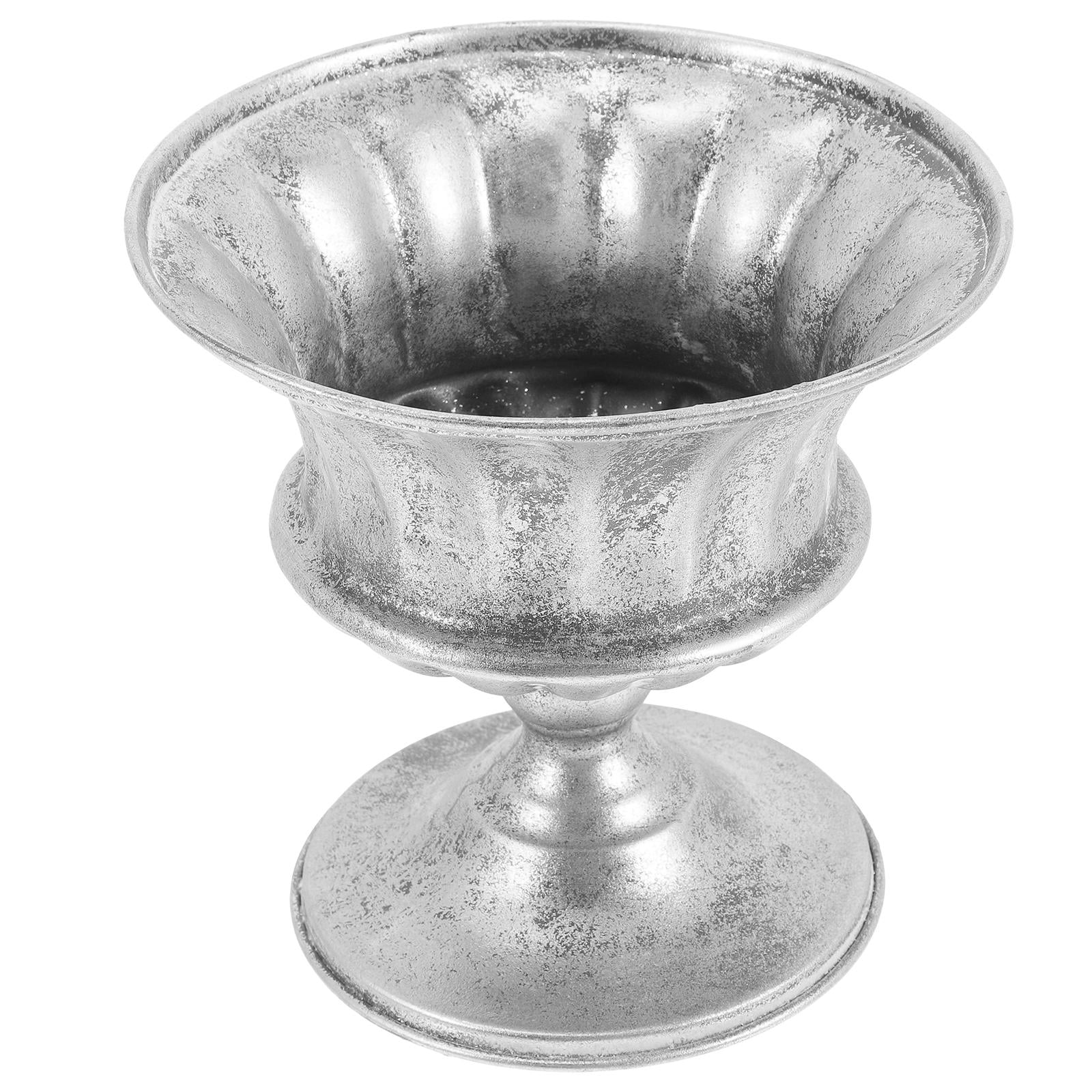 unbranded  Vintage Flowerpot Gardening Urn Planter Vases Decor House Plants Silver