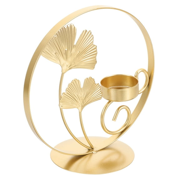 unbranded Votive Gold Decor Ginkgo Leaf Candlestick Decorative Effect 17x16cm Golden