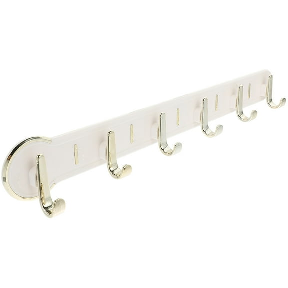 Moluckfu Adhesive Coat Hook Wall Mounting Hook White Plastic 1Pcs