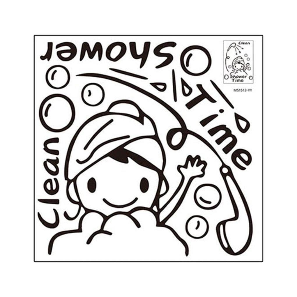 chidgrass Wall Sticker Shower Time Letter Wallpaper Lightweight