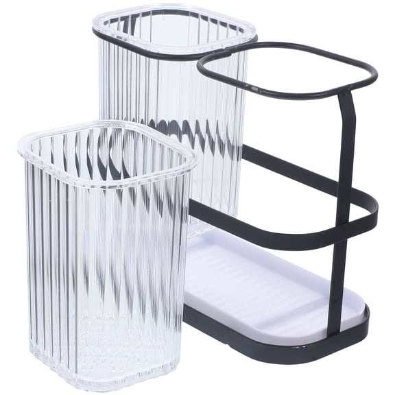 unbranded  Wall-mounted Chopsticks Rest Utensils Kitchen Holder Countertop Cutlery Organizer Black