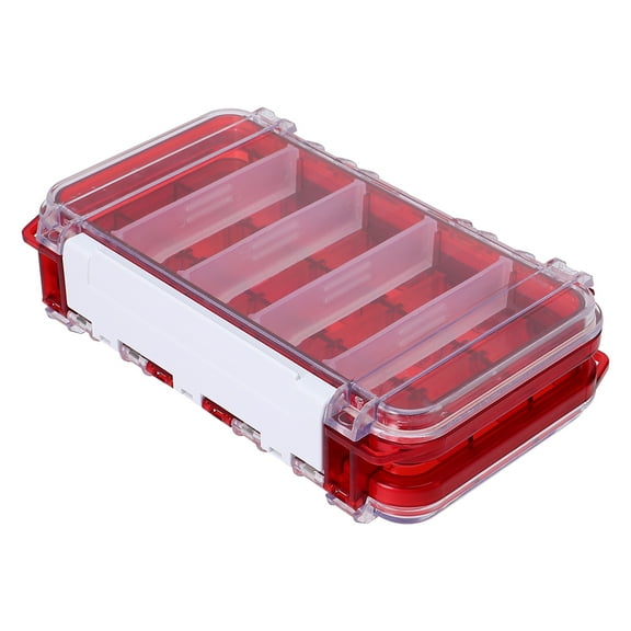 HAMPPLIES Fish Bait Organizer Red ABS 1Pcs Resistant Double Layer Tackle Case