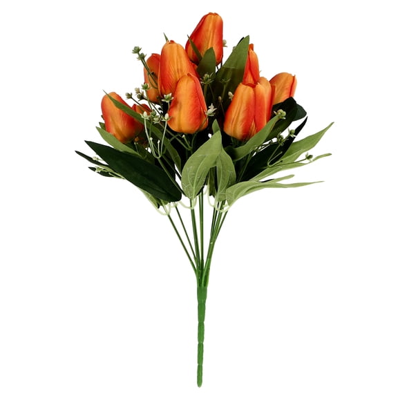 unbranded Wedding Garland Simulation Tulip Vivid Color Bouquet Bride 36X20CM Orange