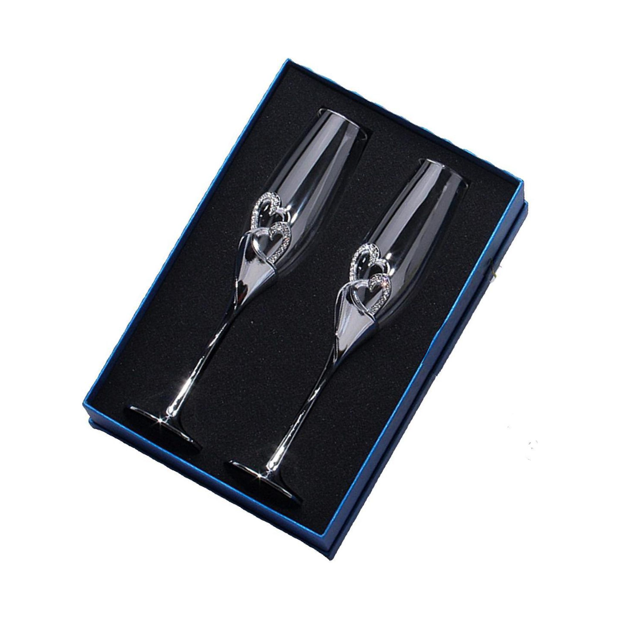 chidgrass Wedding Toasting Champagne Glasses Flutes Crystal Diamante